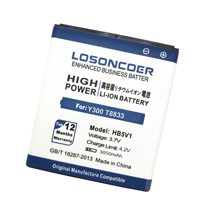 LOSONCOER HB5V1 HB5V1HV 3650 мА/ч, Батарея для huawei Honor Bee Y541 Y5C Y541-U02 Y560-U02 Y300 Y300C Y511 Y500 T8833 U88 Y336-U02