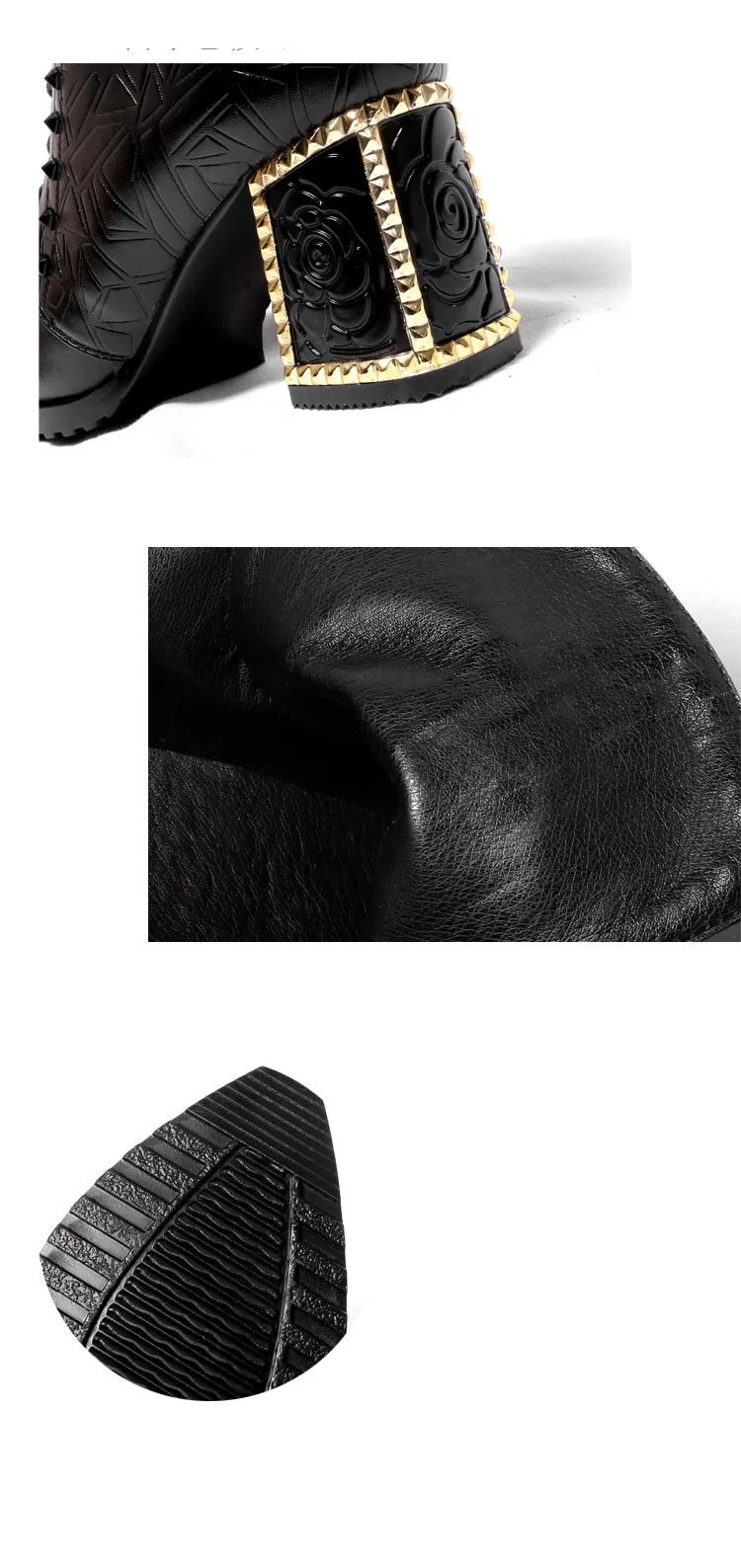 autumn and winter full leather female Martin high heel boots