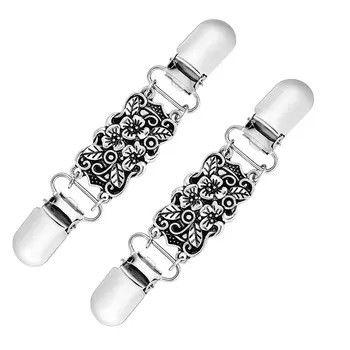 

2 PCS Retro Sweater Shirt Clips Cardigan Collar Clips Dresses Shawl Clip For Women Girls, Style 1