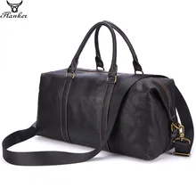 Flanker Брендовые мужские дорожные сумки из натуральной кожи винтажные ручные багажные мужские сумки большой емкости vernight duffle bag tote сумка на плечо