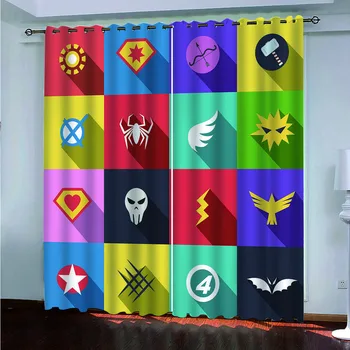 

Avenger Marvel Super Hero 2 Panels/Set Window Curtain Block out Fabric Drapes Darkening Thermal Insulate Bedroom Livingroom