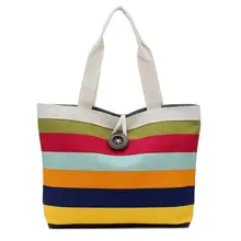 Супермаркет хозяйственная сумка эко сумка переносная полосатая Холщовая Сумка многоразовая Большая вместительная складная сумка на одно плечо на молнии эко-сумка