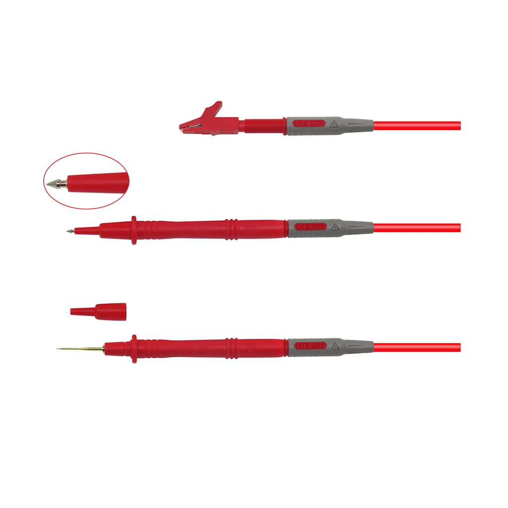 Electrical Multimeter Test Leads Set With Alligator Clips Test Probes Replaceable Probe Tips
