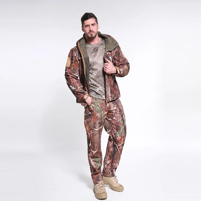 Shark Skin Soft Shell V5 Military Tactical Jacket Men Waterproof Windproof Soft Shell Windbreaker Camouflage Army Coats SA-8