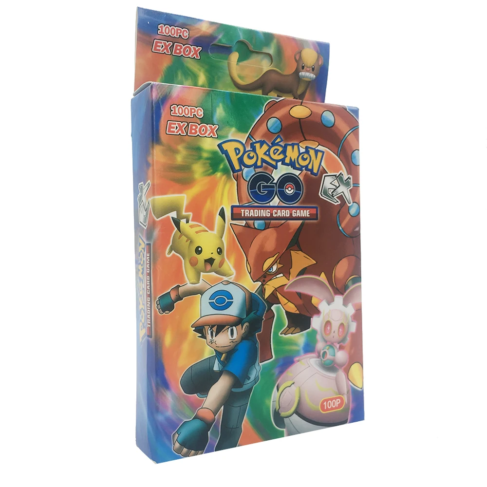 100 шт Takara Tomy PTCG Pokemon GO карты GX EX MEGA тренер 3D флэш-карта меч и щит солнце и луна коллекционный Подарок детская игрушка - Цвет: 100pcs008