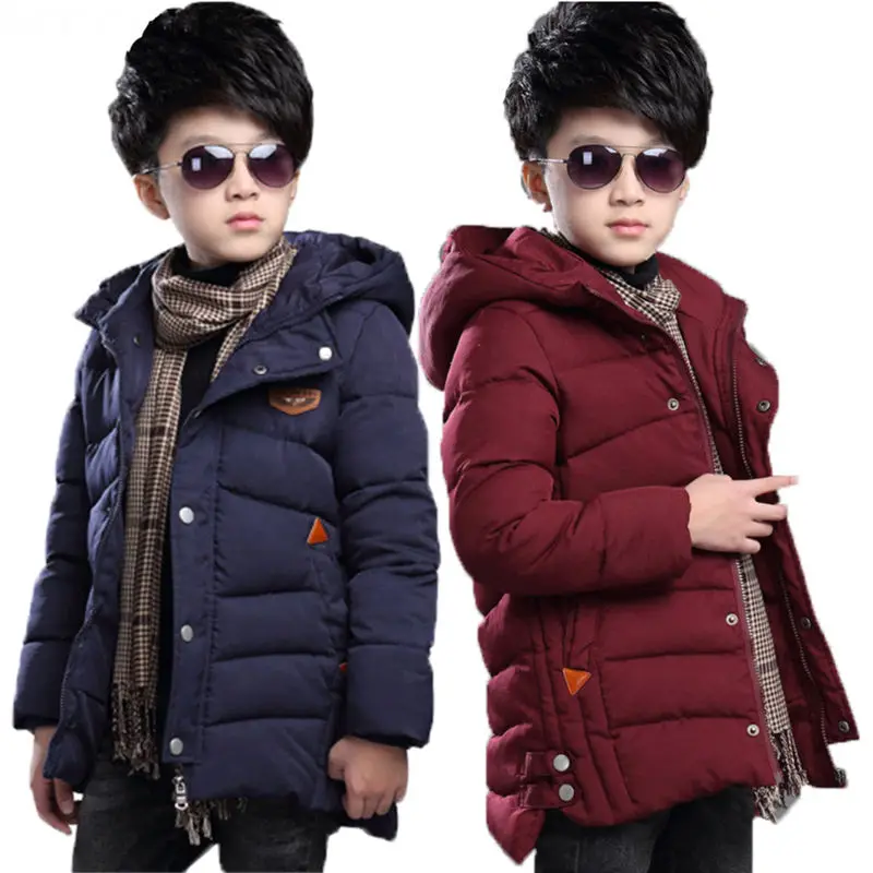 Зимние куртки для маленьких мальчиков, Детская верхняя одежда с капюшоном, пуховики и парки, пальто, одежда для мальчиков-подростков, 3 От 5 до 14 лет