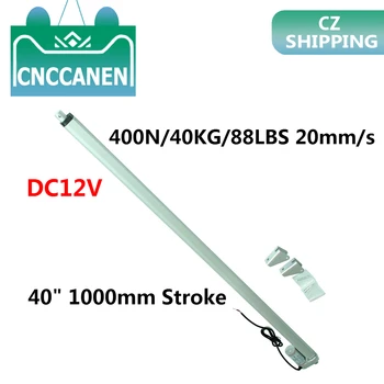 

Metal Gear Electric Linear Actuator with Mounting Brackets 12V Linear Motor Moving Distance Stroke 40" Inch 1000mm 400N 20mm/s