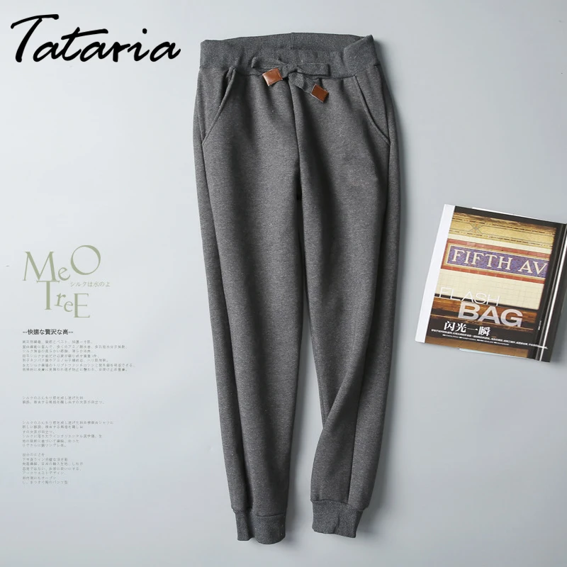 Tataria S-5XL, женские спортивные штаны для женщин, зимние теплые штаны, женские кашемировые шаровары, Женские повседневные бархатные штаны