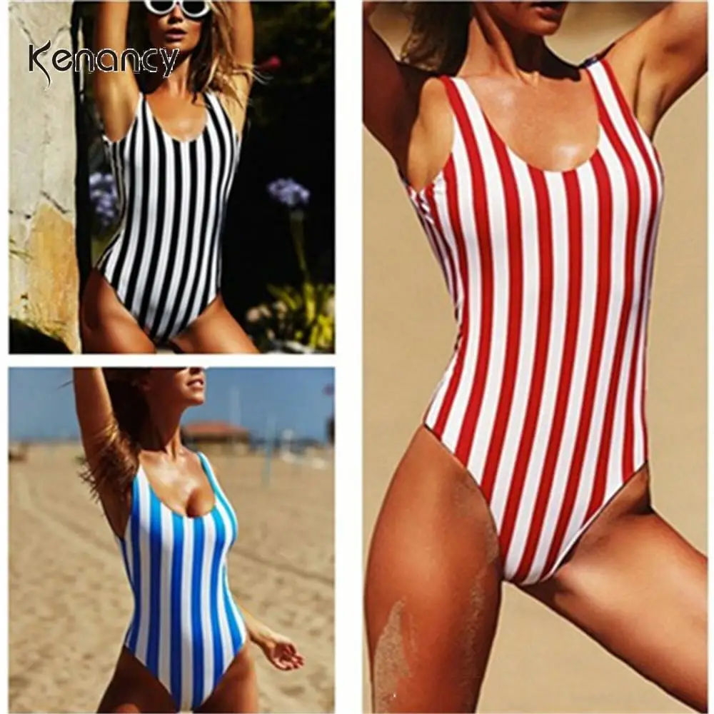 Kenancy бикини с вертикальным принтом в полоску цельный купальник бразильское