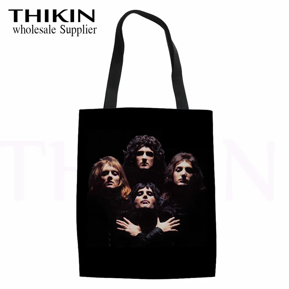 THIKIN queen Rock Band печати дамы большой Ёмкость женские сумки для покупок женские Модные сумка студента книги сумка