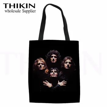 

THIKIN Queen Rock Band Print Ladies Large Capacity Female Shopping Bag Fashion Women's Shoulder Bag Student Books Shoulder Bag