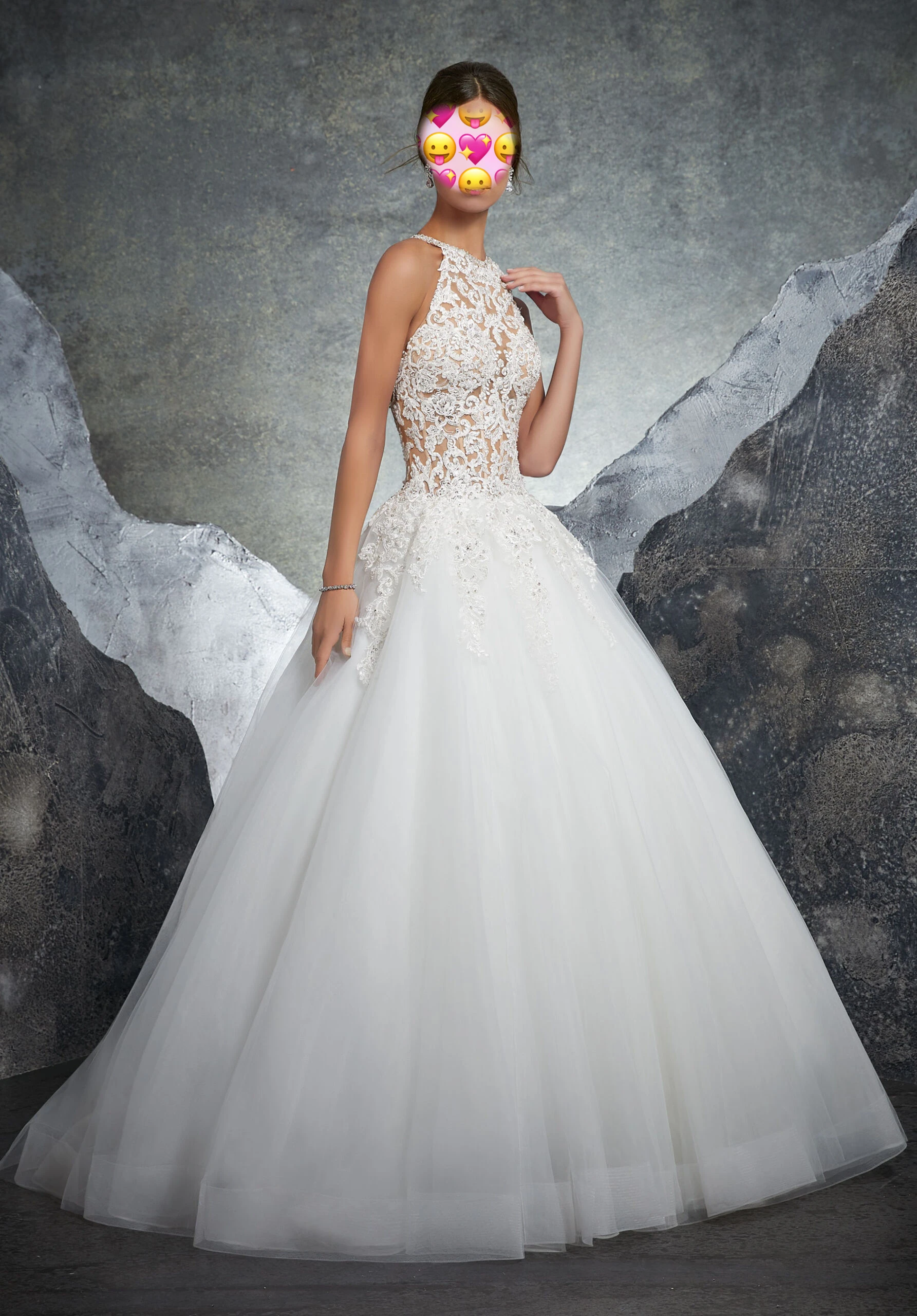 

Shiny Wedding Dresses See Through Lace Vestidos De Novia White Organza Ball Gown Bridal Wedding Dress Long Train