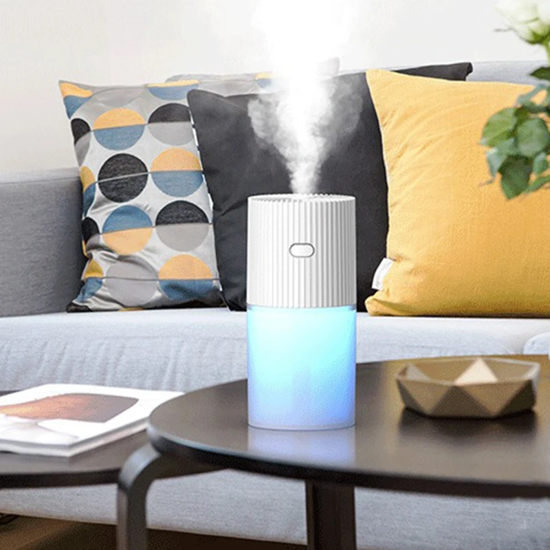 Home Appliances 300ML White Ultrasonic Humidifier with LED Lamp USB Car Mist Maker Aroma Diffuser Mini Air Humidifier for Office