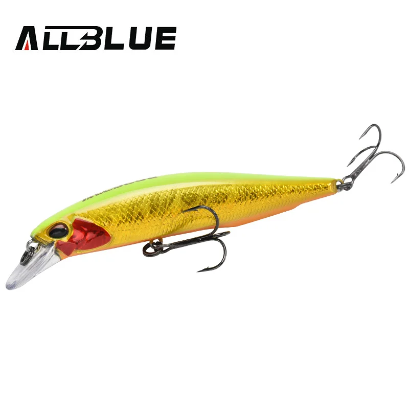 ALLBLUE, новинка, JERKBAIT 100SR, профессиональная рыболовная приманка, 100 мм, 14,1 г, плавающий воблер, гольян, 0,8-1,2 м, басовая приманка для щуки Крючки mustad - Цвет: Color P