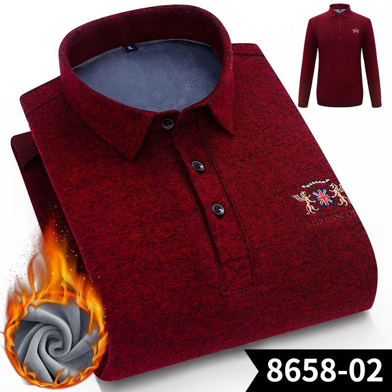 Мужские брендовые рубашки с длинным рукавом, облегающие мужские зимние рубашки, плотная бархатная клетчатая Повседневная рубашка, Мужская теплая рубашка camisa masculina - Цвет: 8658-02