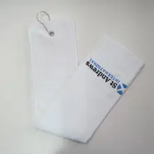 Хлопок белый мяч для гольфа и полотенце для чистки клуба с зажимом