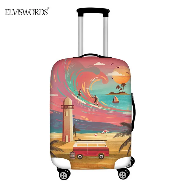 ELVISWORDS Trip Art Печать Tunk чехол Чехлы эластичная защита багажа от грязи крышка аксессуары для путешествий - Цвет: HX051