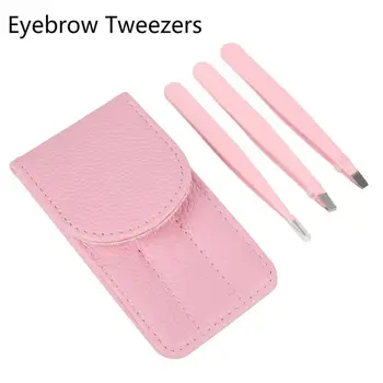 

3pcs/set Of Stainless Steel Eyebrow Pliers Tweezers Portable And Easy To Use Eyebrow Pliers Makeup Tools