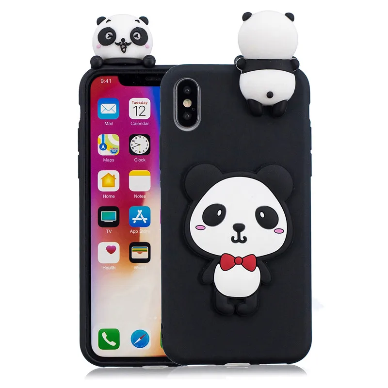 K 3D Милый Панда Единорог кактус силиконовый чехол для телефона для Funda iPhone 11 Pro XS Max X XR 6 6S 7 8 Plus 5 5S SE чехол для женщин и детей - Цвет: K
