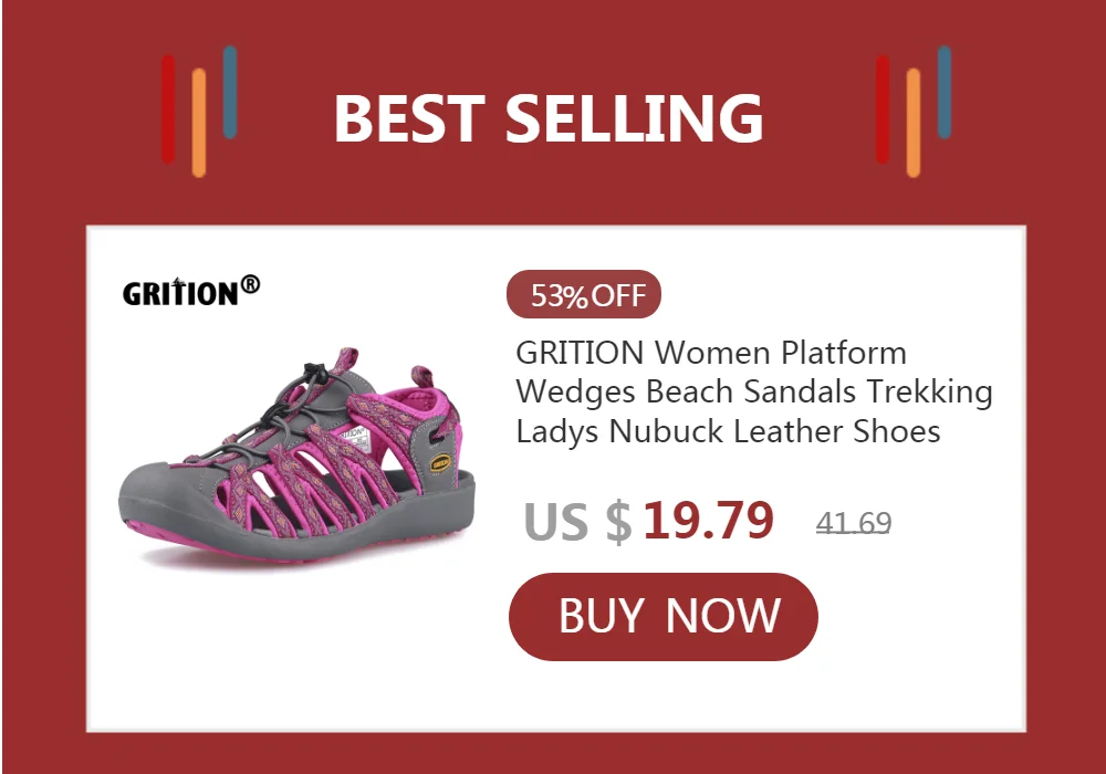 GRITION Women Platform Wedges Beach Sandals Trekking Outdoor Hiking Shoes Summer Flat Casual Sport Sandal 2021 New Fashion 36-41