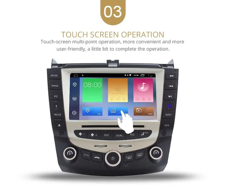 Sale LJDA 7 Inch 2 DIN Android 9.0 Car DVD Player For Honda Accord 2003 2004 2005 2006 2007 Radio Audio WIFI Canbus GPS Navigation BT 5