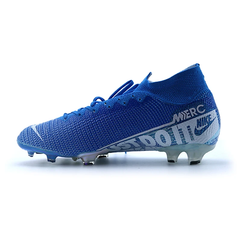 blue NIKE VAPOR 13 ELITE FG Обувь для футбола Новая переменная Superfly 7 мужчин высокого assassin новые футбольные бутсы новое поступление - Цвет: blue