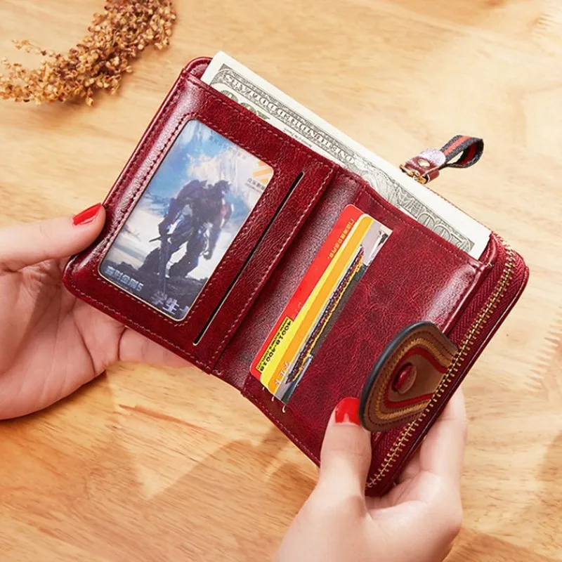 Women Oil Wax Leather Hasp Wallet Female Purses Lady Purse Clutch Bag leather wallet women wallet coin purse wallet women purse