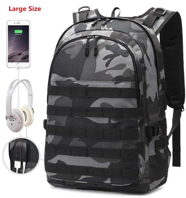 

Mini Bag PUBG Backpack Men School Bag Mochila Pubg Battlefield Infantry Pack Camouflage Travel USB charging backpack Cosplay