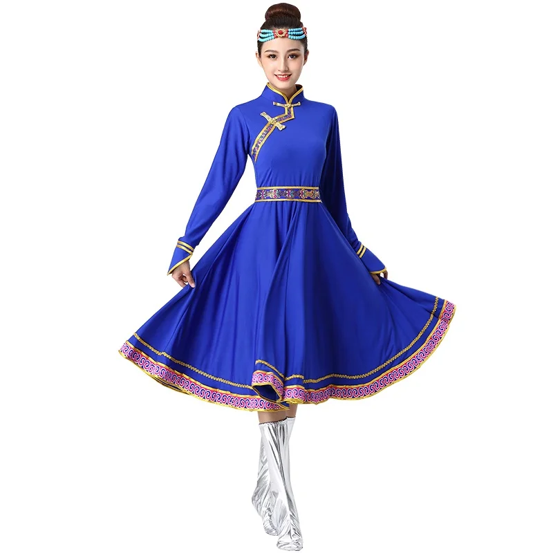 4 Mongolian Costume Clothes Chinese Folk Dance Costumes Clothing Dress Stage Dance Wear Performance Mongolian Dress TA2130 - Цвет: 4