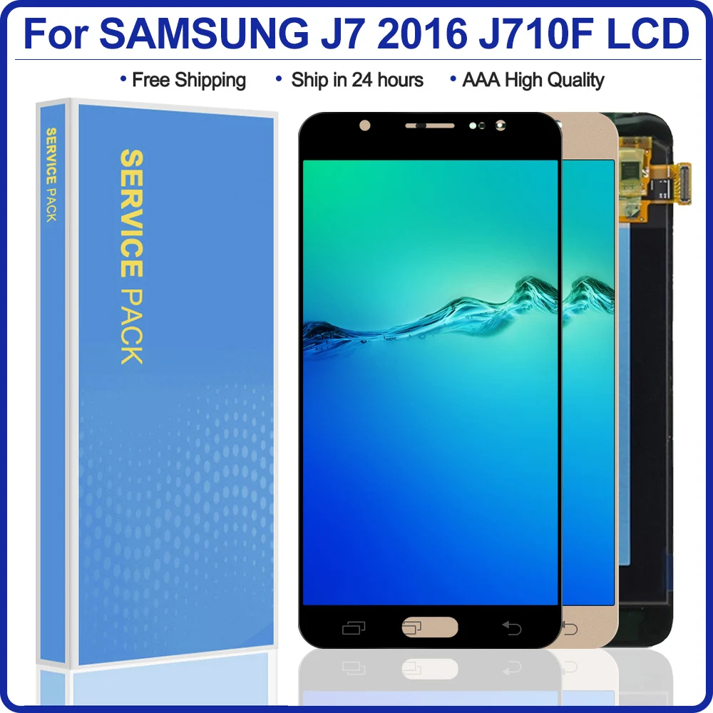 AMOLED сенсор Замена LCDs для SAMSUNG Galaxy J7 2016 J710 J710FN J710F J710M J710Y J710G ЖК дисплей сенсорный