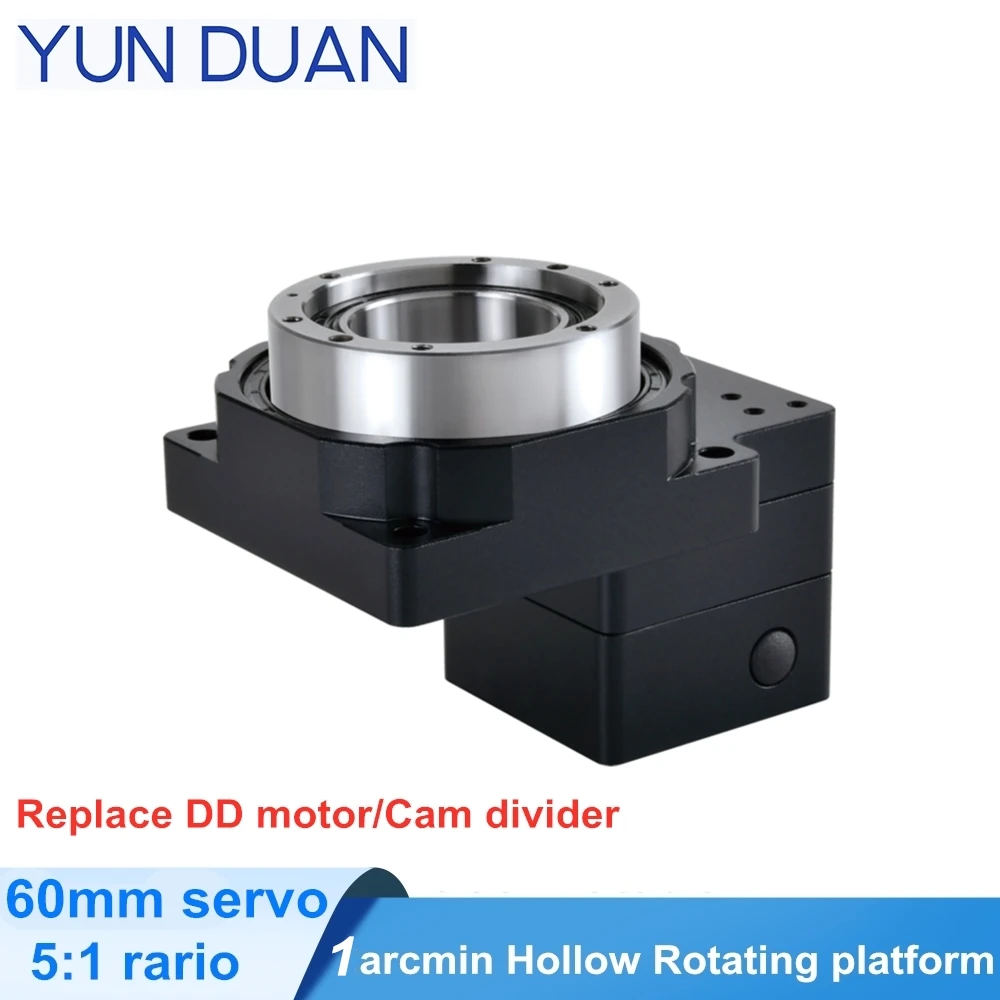 

85mm hollow rotating platform replace DD motor/cam divider,60mm servo motor 5:1 bevel reducer,360 degree rotary reducer