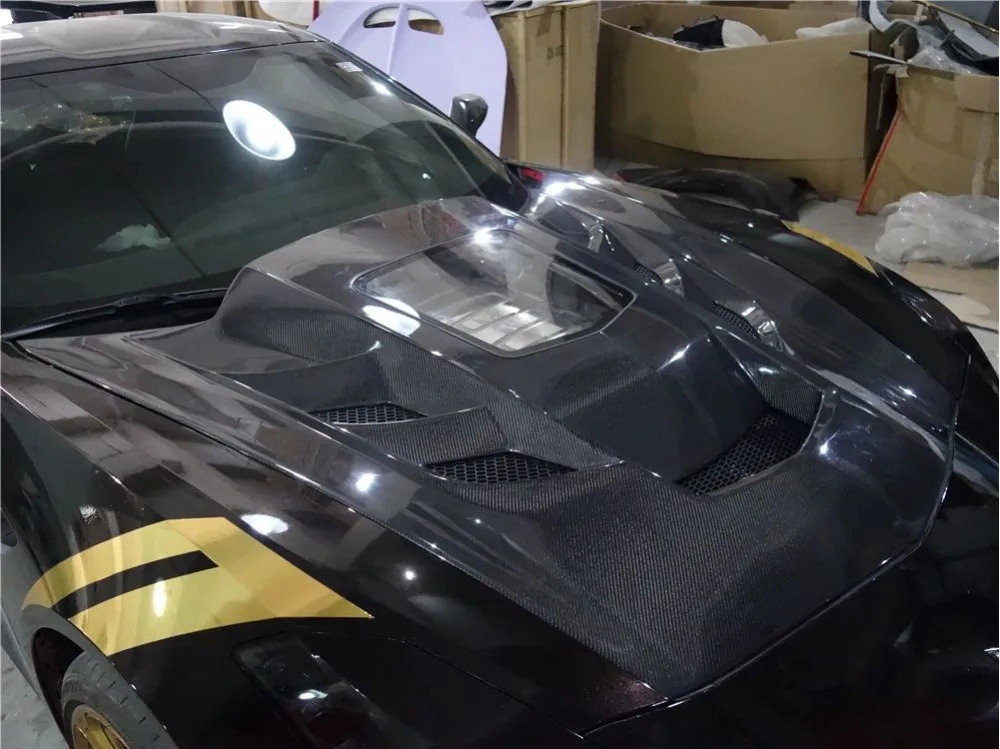 Центральная капот из углеродного волокна подходит для- Corvette C7 задняя губная оболочка