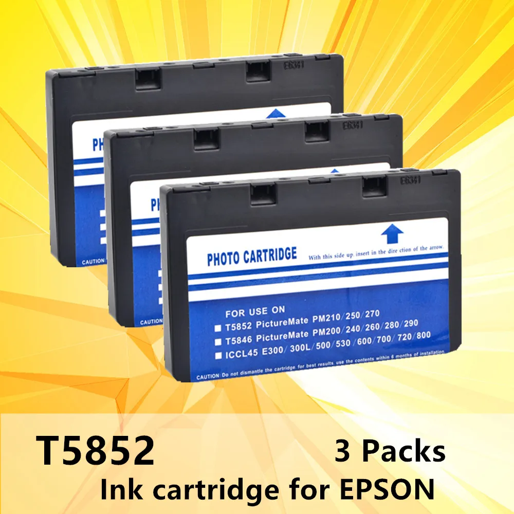 3PK Ink Cartridge for T5852 5852suit compatible For EPSON PictureMate PM210 PM235 PM250 PM270 PM310 PM215 PM245 printer | Компьютеры и