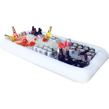 

Inflatable Beer Table Pool Float Summer Water Party Air Mattress Ice Bucket Serving/Salad Bar Tray Food Drink Holder For Party