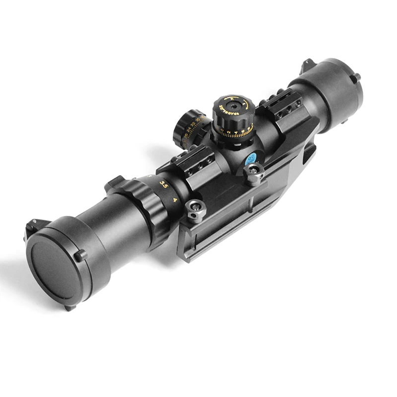 Laserspeed 1-4x28 прицел красный и зеленый и синий с подсветкой Mil-Dot прицел страйкбол Снайпер Охота Тактический-оптический ДАЛЬНОБОЙНЫЙ