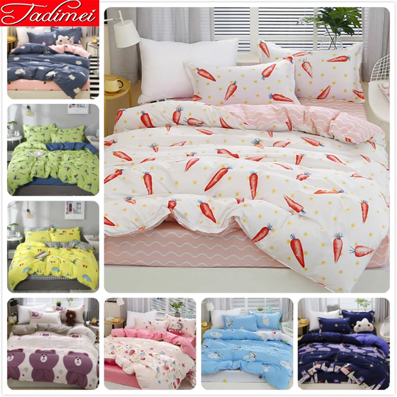 

Pink White Girl Student Child Kids Adult Bedding Set Soft Cotton Bed Linen Single Twin Queen Super King Size Duvet Cover 150x200