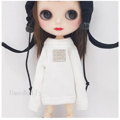 1 шт. Обычная кукла толстовки для Blyth, 1/6 BJD, Azone, OB24, OB27 аксессуары для кукол - Цвет: White