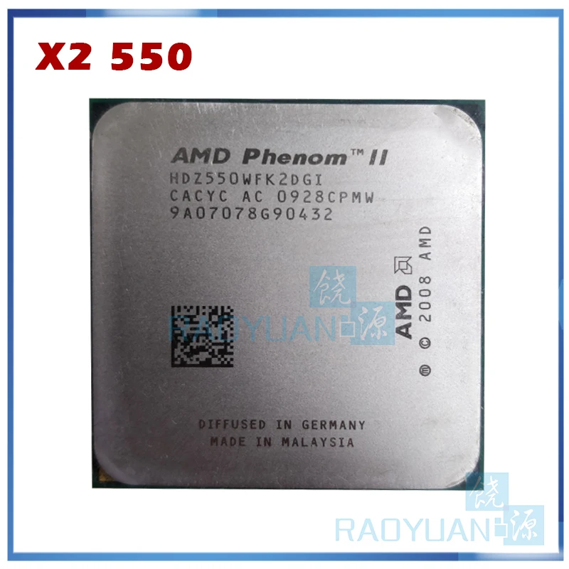 Двухъядерный процессор AMD Phenom II X2 550 3 1 ГГц HDZ550WFK2DGI HDX550WFK2DGM разъем AM3|socket am3|phenom ii x2amd