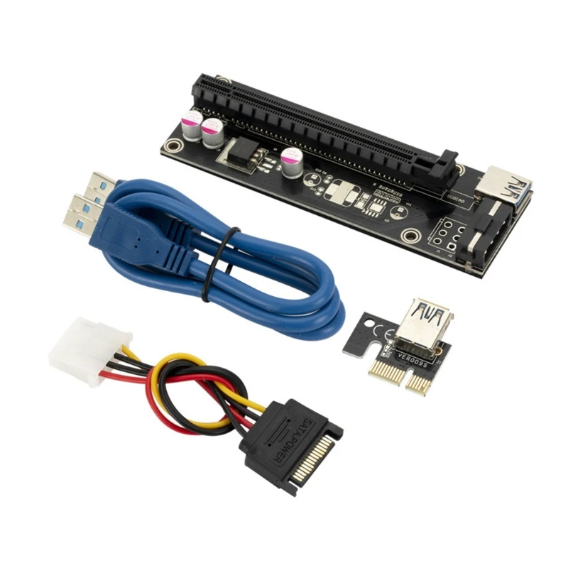 Новая Райзер-карта PCI-E PCIE X1 до X16 4 контакта мощность 60 см USB 1000 кабель для