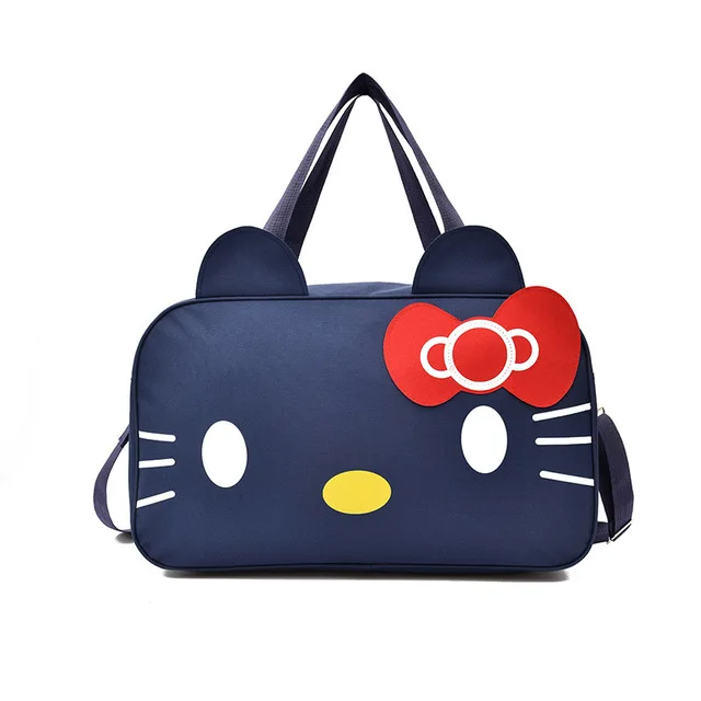 Hello kitty последняя Милая мультяшная сумка для переноски кошек большой емкости Дамская мода выходные багаж водонепроницаемая одежда сумка для хранения - Цвет: Dark blue