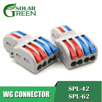 

2 / batch 32A mini quick connector soft and hard wire universal wire and cable connector push-in terminal PCT-222 SPL-62 SPL-42