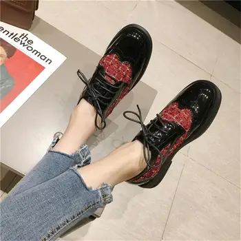 

Sarairis Wholesale Best Quality Brand British Style Round Toe Shoelaces Brogue Flats Spring Ladies women's Shoes Woman