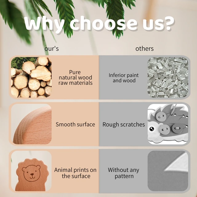 Let's Make Children Wooden Beech Animal Constructor Stacking Toys Montessori Educational Baby Balance Training Wooden Baby Toys 5