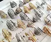 20pcs Big Mix Exaggerated Style Vintage Women Stainless Steel Ring Wholesale Carved Flower Charm Rings for Woman 3