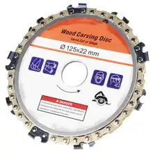 

125mm Wood Carving Disc for Angle Grinder Slot Cutting Sawing Blade Tool Chain Plate 9 Teeth 5 Inch