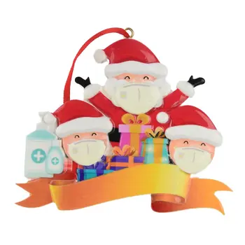 

Resin DIY mask snowman Christmas tree Hanging pendant Home Office Decoration Creative Holiday Ornament Gift