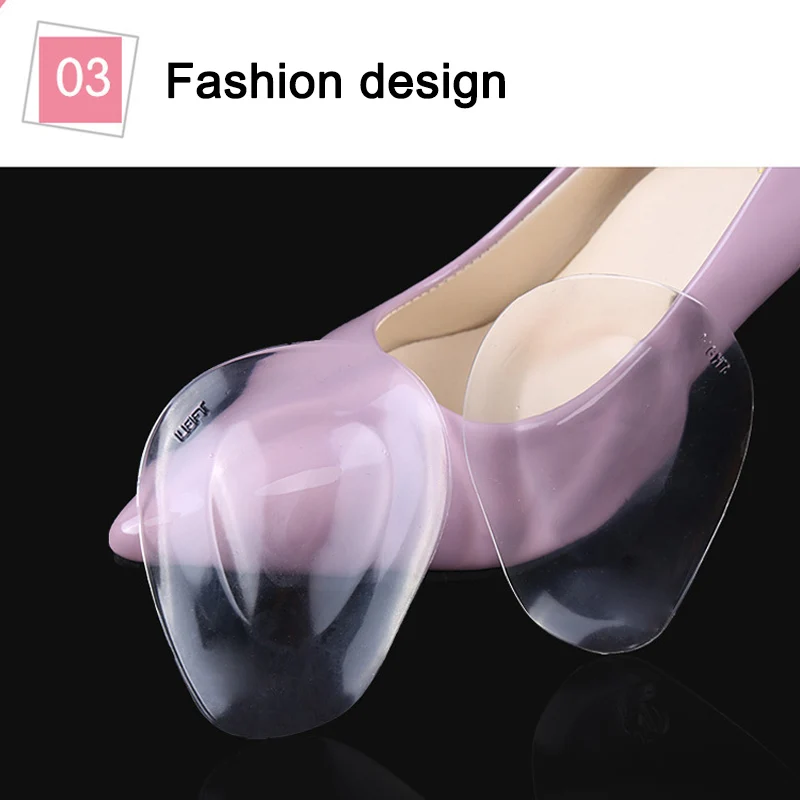 

Newly 2 Pcs Soft Silicone Forefoot Invisible High Heel Shoes Slip Resistant Protective Pads DOD886