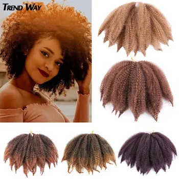 

Afro Kinky Marley Braid Hair Crochet Braids Synthetic Hair Extensions Brown Black Blue Soften Cuban Marley Twist Braiding Hair