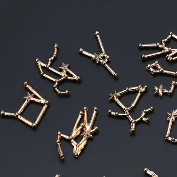 

12 Constellation Resin Metal Material Epoxy Mold Open Bezel Charm Jewelry Making N58F