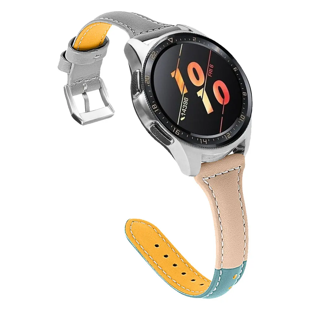 Gray Быстроразъемный ремешок для часов 22 мм, универсальный браслет для samsung Gear2 R380, кожаный ремешок для часов Fossil Q - Цвет: Gray
